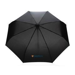 Vue Parapluie 21" automatique rPET 190T et bambou Impact AWARE™ de couleur noir| Krokrodeal