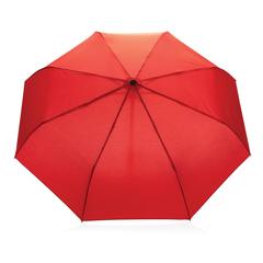 Vue Parapluie 21" automatique rPET 190T et bambou Impact AWARE™ de couleur rouge| Krokrodeal