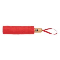 Vue Parapluie 21" automatique rPET 190T et bambou Impact AWARE™ de couleur rouge| Krokrodeal