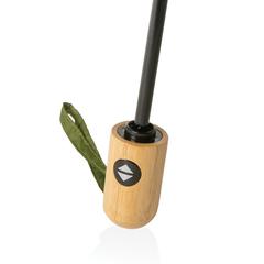 Vue Parapluie 21" automatique rPET 190T et bambou Impact AWARE™ de couleur vert| Krokrodeal