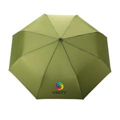 Vue Parapluie 21" automatique rPET 190T et bambou Impact AWARE™ de couleur vert| Krokrodeal