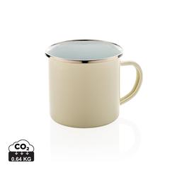 Vue Tasse en émail de couleur blanc| Krokrodeal