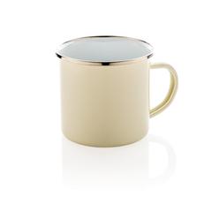 Vue Tasse en émail de couleur blanc| Krokrodeal
