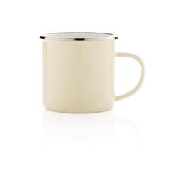 Vue Tasse en émail de couleur blanc| Krokrodeal