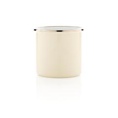 Vue Tasse en émail de couleur blanc| Krokrodeal