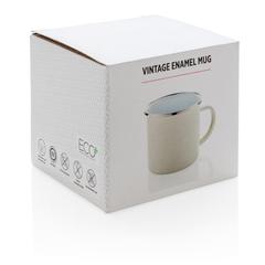 Vue Tasse en émail de couleur blanc| Krokrodeal