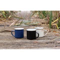 Vue Tasse en émail de couleur blanc| Krokrodeal