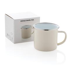 Vue Tasse en émail de couleur blanc| Krokrodeal