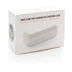 Vue Ecouteurs TWS dans son boîtier de charge Flow de couleur blanc| Krokrodeal