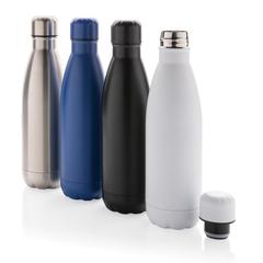 Vue Bouteille d'eau en acier inox recyclé certifié RCS Eureka de couleur gris| Krokrodeal