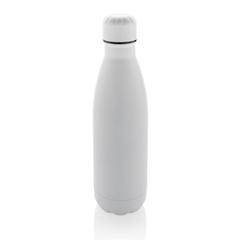 Vue Bouteille d'eau en acier inox recyclé certifié RCS Eureka de couleur blanc| Krokrodeal