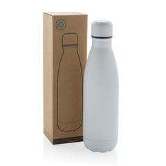Vue Bouteille d'eau en acier inox recyclé certifié RCS Eureka de couleur blanc| Krokrodeal