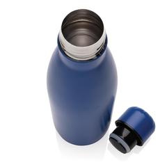 Vue Bouteille d'eau en acier inox recyclé certifié RCS Eureka de couleur bleu| Krokrodeal