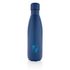Vue Bouteille d'eau en acier inox recyclé certifié RCS Eureka de couleur bleu| Krokrodeal