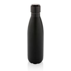 Vue Bouteille d'eau en acier inox recyclé certifié RCS Eureka de couleur noir| Krokrodeal