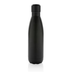 Vue Bouteille d'eau en acier inox recyclé certifié RCS Eureka de couleur noir| Krokrodeal