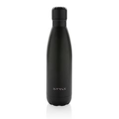 Vue Bouteille d'eau en acier inox recyclé certifié RCS Eureka de couleur noir| Krokrodeal
