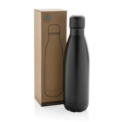 Vue Bouteille d'eau en acier inox recyclé certifié RCS Eureka de couleur noir| Krokrodeal