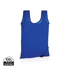 Vue Sac shopping pliable en rPET 190T Impact AWARE™ de couleur bleu| Krokrodeal
