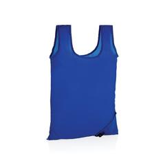 Vue Sac shopping pliable en rPET 190T Impact AWARE™ de couleur bleu| Krokrodeal