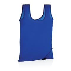 Vue Sac shopping pliable en rPET 190T Impact AWARE™ de couleur bleu| Krokrodeal