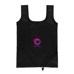 Vue Sac shopping pliable en rPET 190T Impact AWARE™ de couleur noir| Krokrodeal