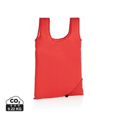 Vue Sac shopping pliable en rPET 190T Impact AWARE™ de couleur rouge| Krokrodeal