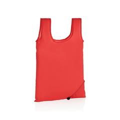 Vue Sac shopping pliable en rPET 190T Impact AWARE™ de couleur rouge| Krokrodeal