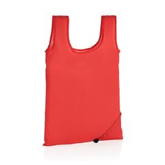 Vue Sac shopping pliable en rPET 190T Impact AWARE™ de couleur rouge| Krokrodeal