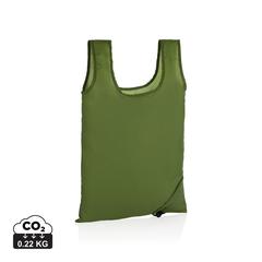 Vue Sac shopping pliable en rPET 190T Impact AWARE™ de couleur vert| Krokrodeal