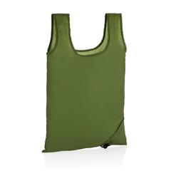 Vue Sac shopping pliable en rPET 190T Impact AWARE™ de couleur vert| Krokrodeal