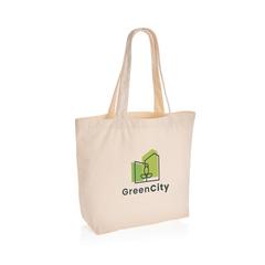 Vue Sac shopping en toile 240g/m² recyclée non teinté Aware™ de couleur blanc| Krokrodeal