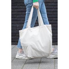 Vue Sac shopping en toile 240g/m² recyclée non teinté Aware™ de couleur blanc| Krokrodeal