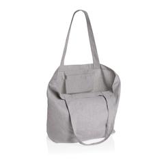 Vue Sac shopping en toile 240g/m² recyclée non teinté Aware™ de couleur gris| Krokrodeal
