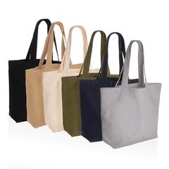 Vue Sac shopping en toile 240g/m² recyclée non teinté Aware™ de couleur gris| Krokrodeal