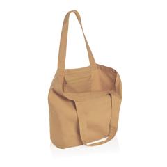 Vue Sac shopping en toile 240g/m² recyclée non teinté Aware™ de couleur marron| Krokrodeal
