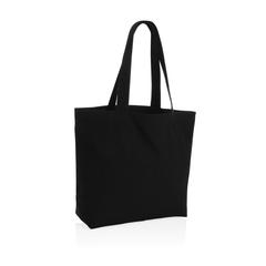 Vue Sac shopping en toile 240g/m² recyclée non teinté Aware™ de couleur noir| Krokrodeal