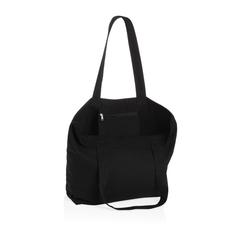 Vue Sac shopping en toile 240g/m² recyclée non teinté Aware™ de couleur noir| Krokrodeal