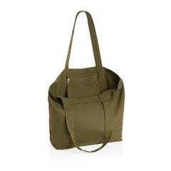 Vue Sac shopping en toile 240g/m² recyclée non teinté Aware™ de couleur vert| Krokrodeal
