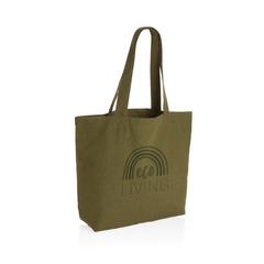 Vue Sac shopping en toile 240g/m² recyclée non teinté Aware™ de couleur vert| Krokrodeal