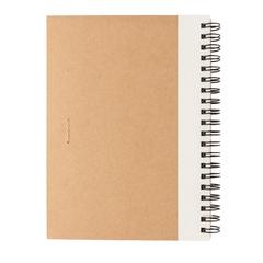 Vue Cahier à spirales kraft avec stylo de couleur blanc| Krokrodeal