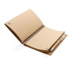 Vue Cahier à spirales kraft avec stylo de couleur blanc| Krokrodeal