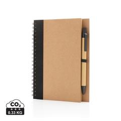 Cahier à spirales kraft avec stylo publicitaire pas cher