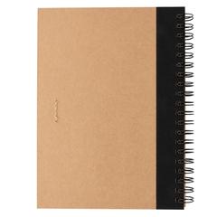 Vue Cahier à spirales kraft avec stylo de couleur noir| Krokrodeal