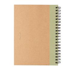 Vue Cahier à spirales kraft avec stylo de couleur vert| Krokrodeal