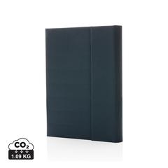 Vue Carnet de notes A5 avec fermeture magnétique Impact Aware™ de couleur bleu| Krokrodeal