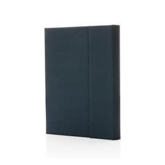 Vue Carnet de notes A5 avec fermeture magnétique Impact Aware™ de couleur bleu| Krokrodeal