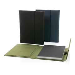 Vue Carnet de notes A5 avec fermeture magnétique Impact Aware™ de couleur bleu| Krokrodeal