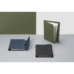 Vue Carnet de notes A5 avec fermeture magnétique Impact Aware™ de couleur bleu| Krokrodeal