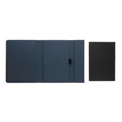 Vue Carnet de notes A5 avec fermeture magnétique Impact Aware™ de couleur bleu| Krokrodeal